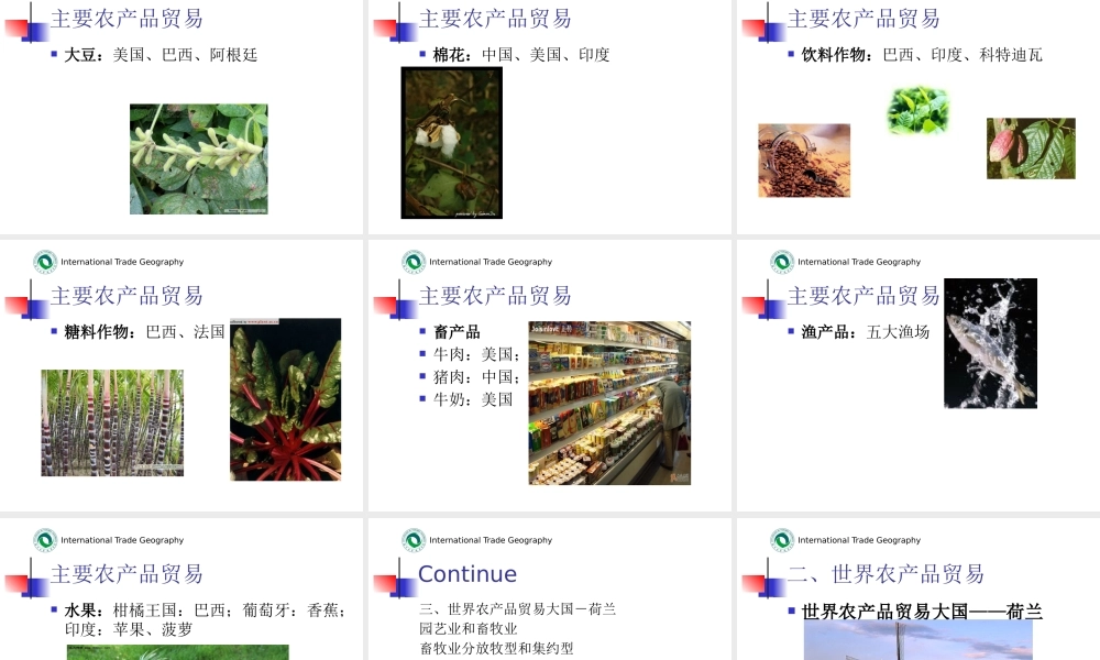 世界农产品贸易地理