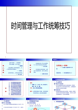 【培训课件】时间管理与工作统筹技巧