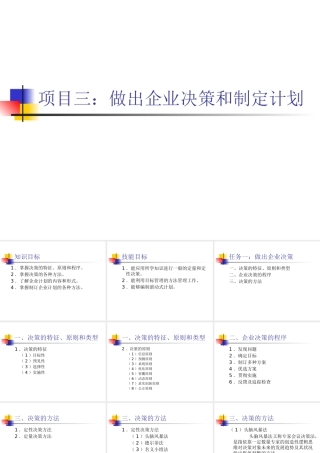 《现代企业管理》项目三做出企业决策和制定计划