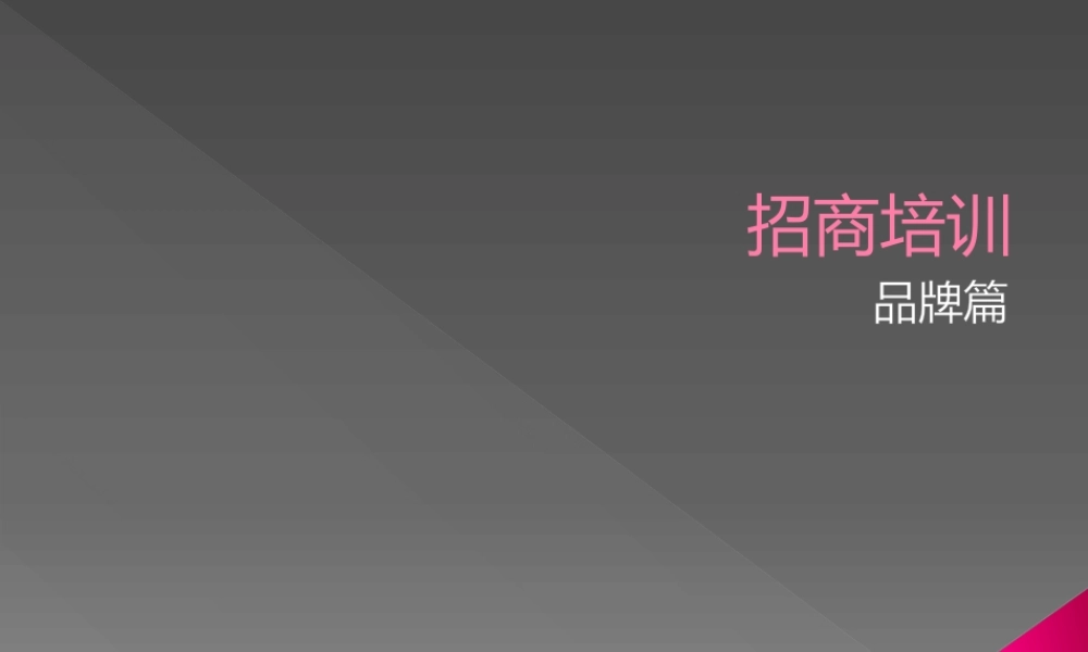世界品牌代理机构招商培训