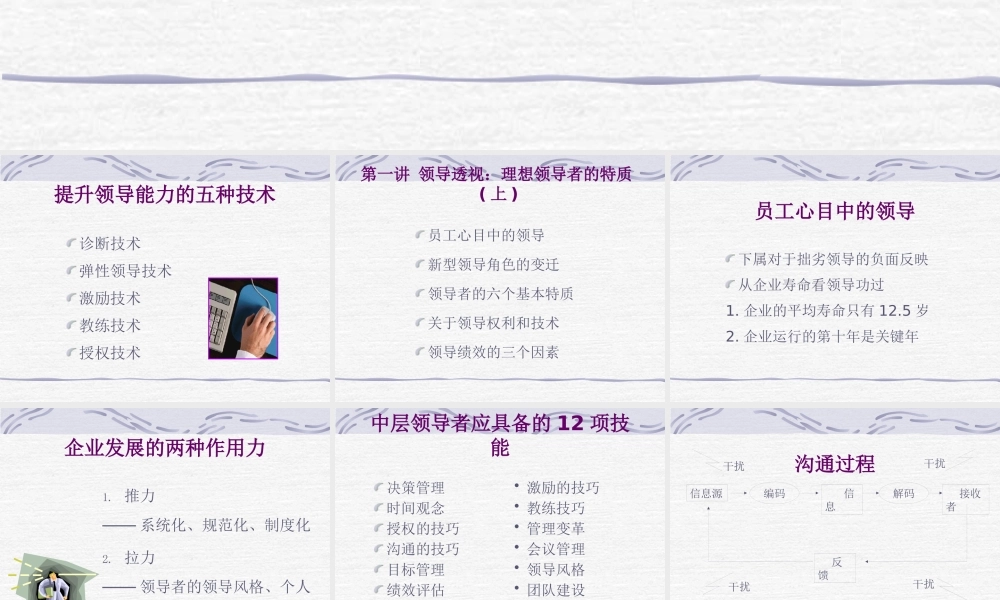 【培训课件】提升领导能力的五种技术