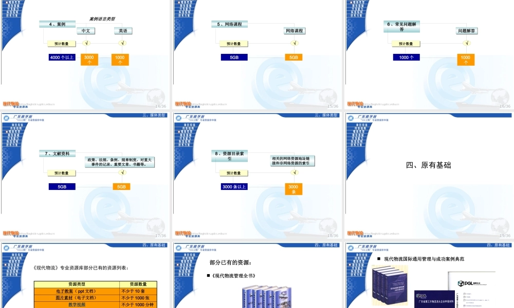 《现代物流》专业资源库
