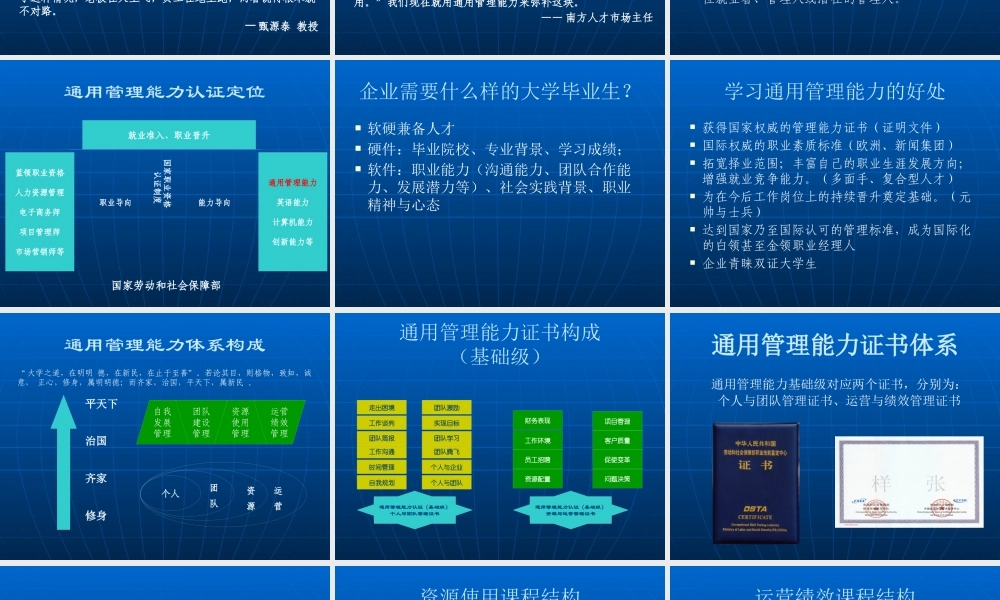 【培训课件】通用管理能力资源与运营管理