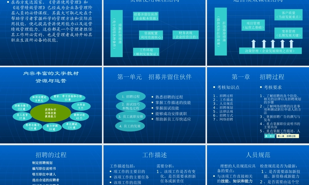【培训课件】通用管理能力资源与运营管理