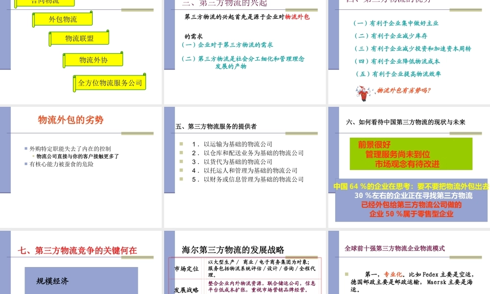 《现代物流管理》第三章
