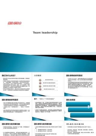 【培训课件】团队领导力