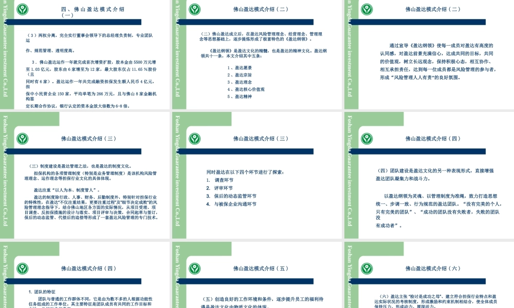 【培训课件】文化管理风险-担保机构风险管理的新思路