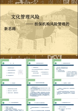 【培训课件】文化管理风险-担保机构风险管理的新思路