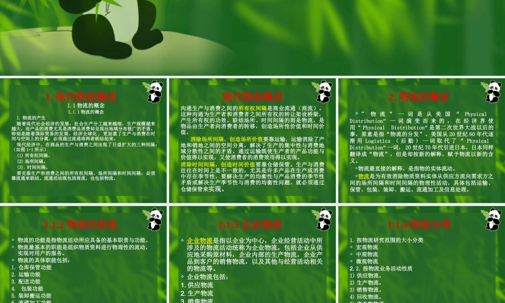 【培训课件】现代物流管理基础