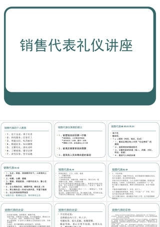 【培训课件】销售代表礼仪讲座