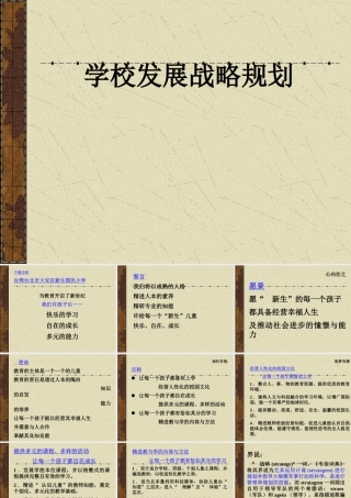 【培训课件】学校发展战略规划