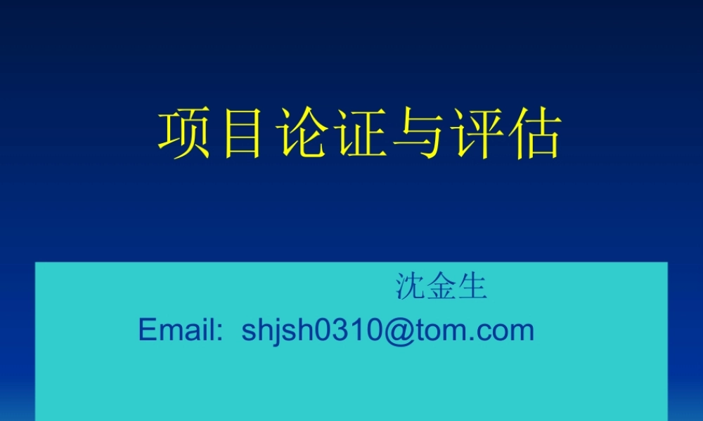 《项目论证与评估》课件