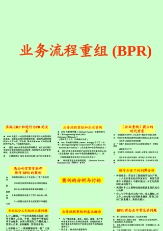 【培训课件】业务流程重组bpr