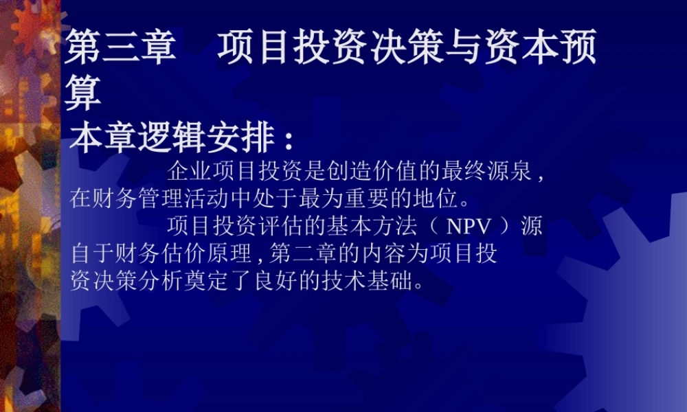 《项目投资决策与资本预算》