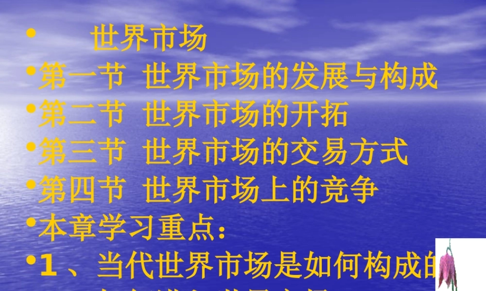 世界市场的发展与构成