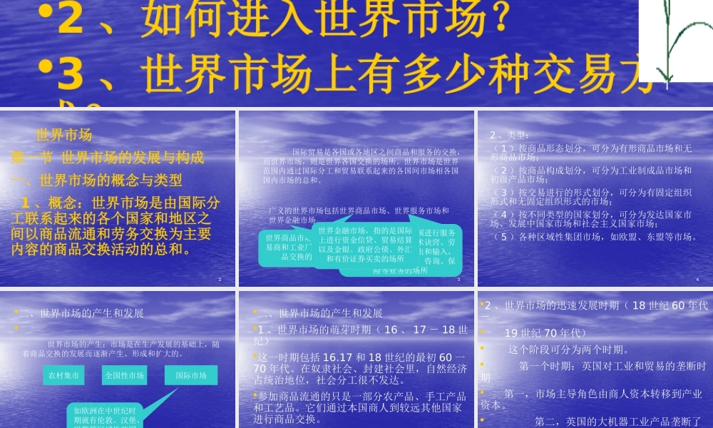 世界市场的发展与构成