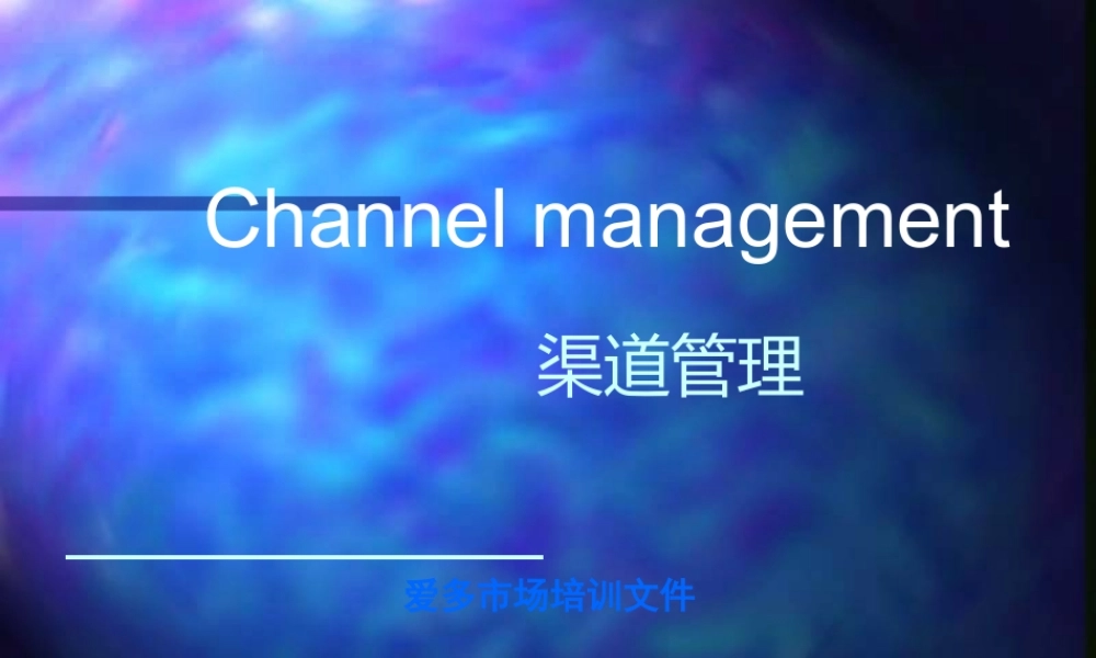 《消费电子产品渠道管理》(PPT38)