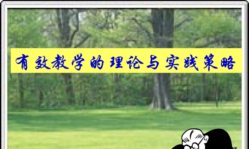 【培训课件】有效教学的理论与实践策略