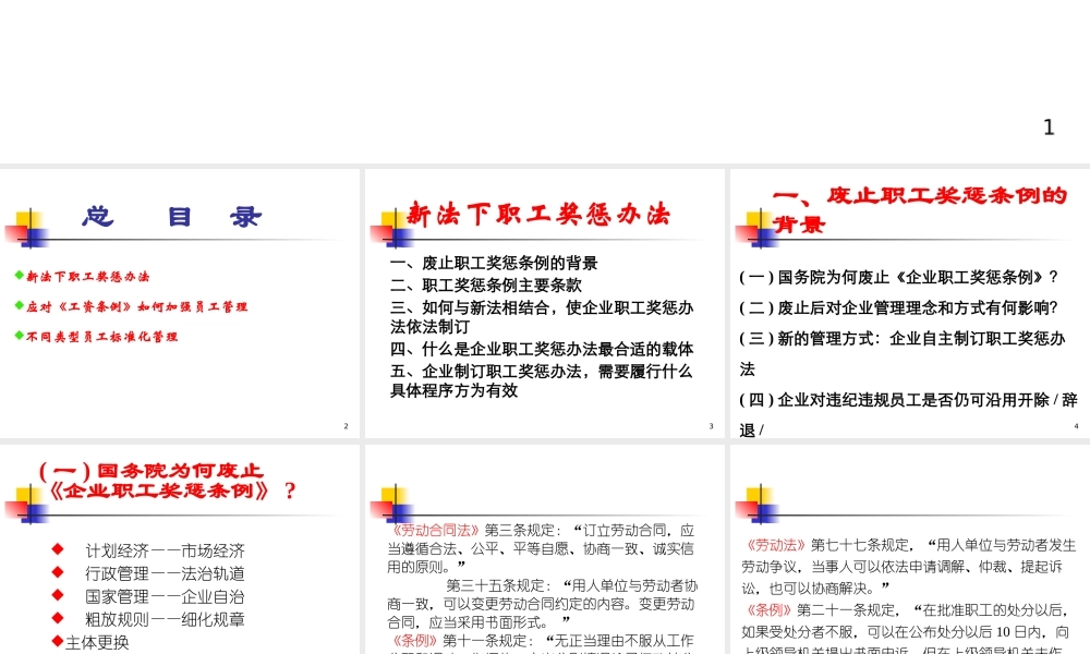 《新法下员工奖惩与风险管理》课程培训教材