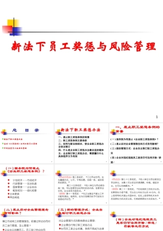《新法下员工奖惩与风险管理》课程培训教材