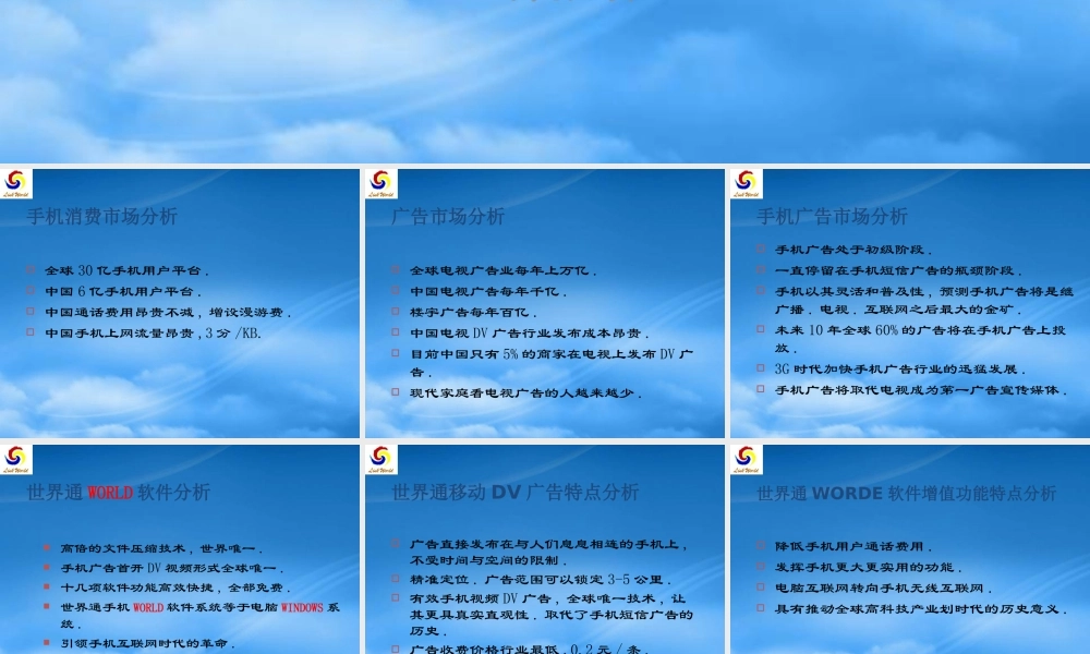 世界通项目可行性分析报告