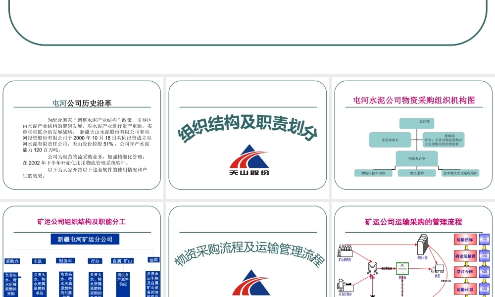 《新疆天山屯河水泥有限责任公司采购物流汇报资料》