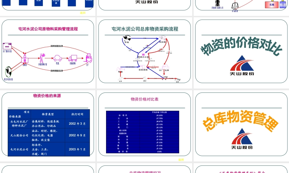《新疆天山屯河水泥有限责任公司采购物流汇报资料》