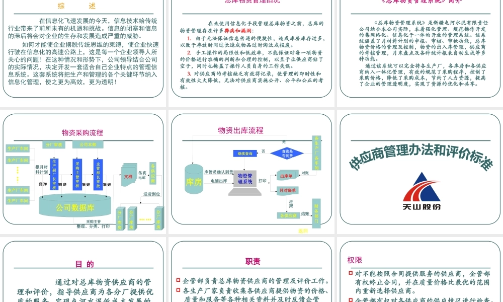《新疆天山屯河水泥有限责任公司采购物流汇报资料》