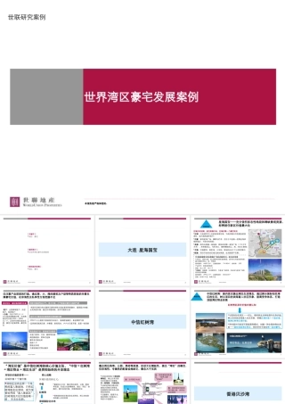 世界湾区豪宅发展案例研究