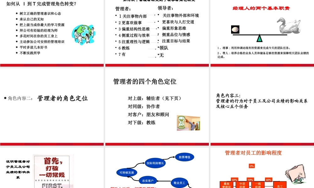 《新任经理全面管理技能提升》资料