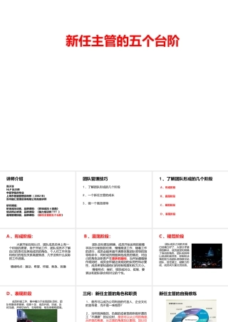 《新任主管技能提升》