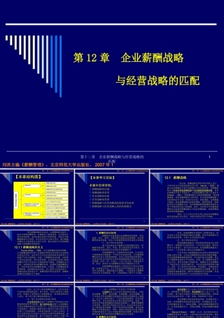 《薪酬管理》第十二章：企业薪酬战略与经营战略的匹配