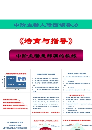 【培训课件】中层主管人际面领导力培育与指导