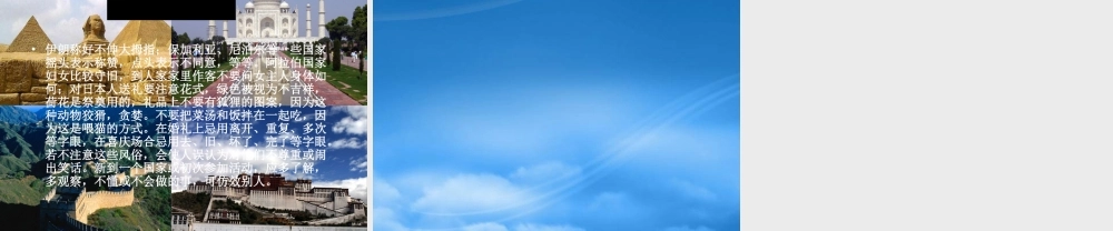 世界文化习俗概况