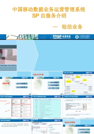 【培训课件】中国移动数据业务运营管理系统sp自服务介绍