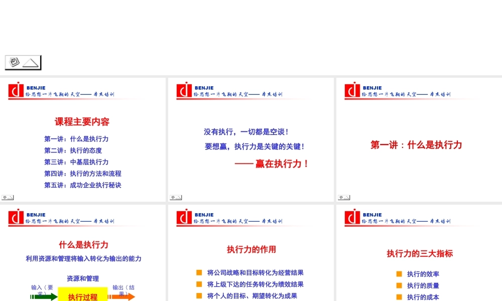 【培训课件】中基层干部执行力