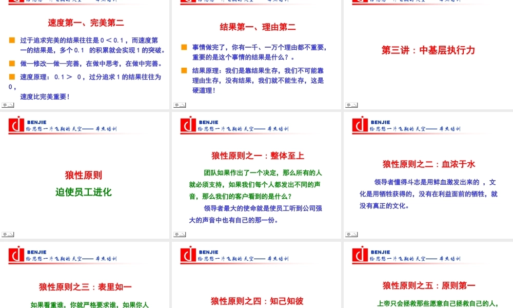 【培训课件】中基层干部执行力