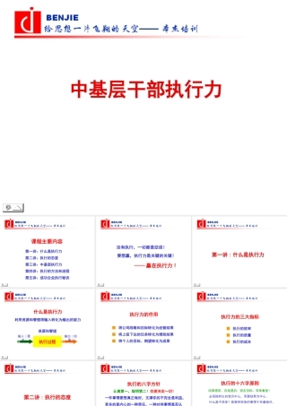 【培训课件】中基层干部执行力