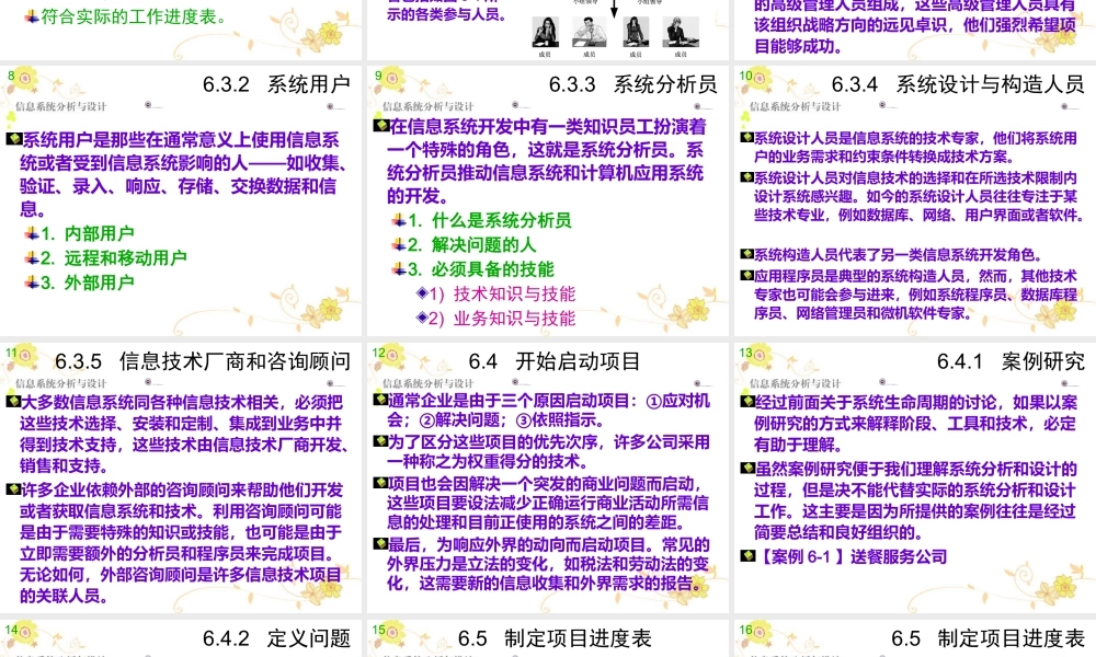 《信息系统分析与设计》第6章：信息系统项目规划