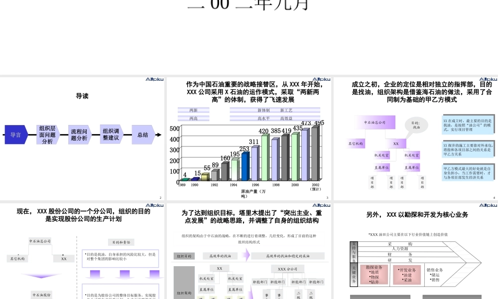 世界五百强企业石油公司的组织结构设计全案
