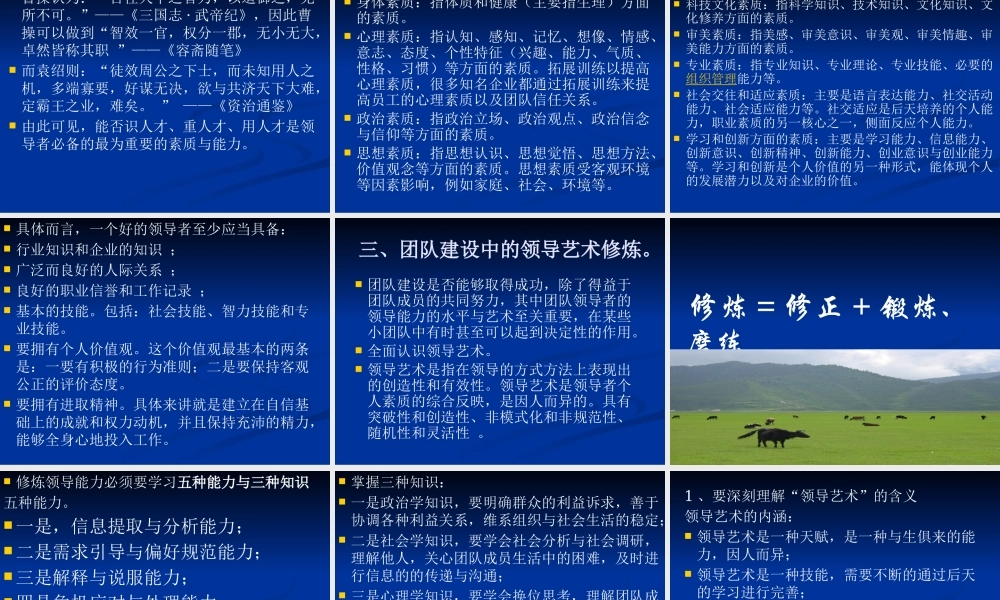【培训课件】组织团队建设与领导艺术修炼