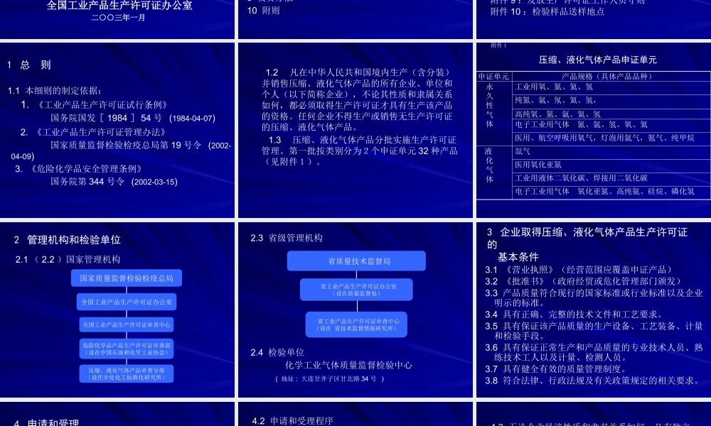 《压缩、液化气体产品生产许可实施细则宣贯资料》