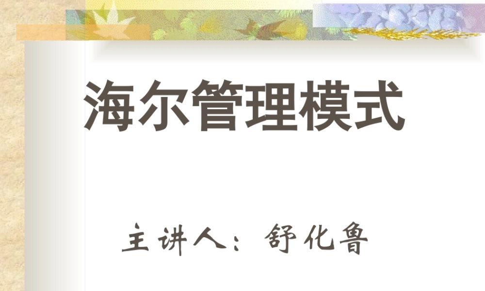 【品牌战略】海尔管理模式