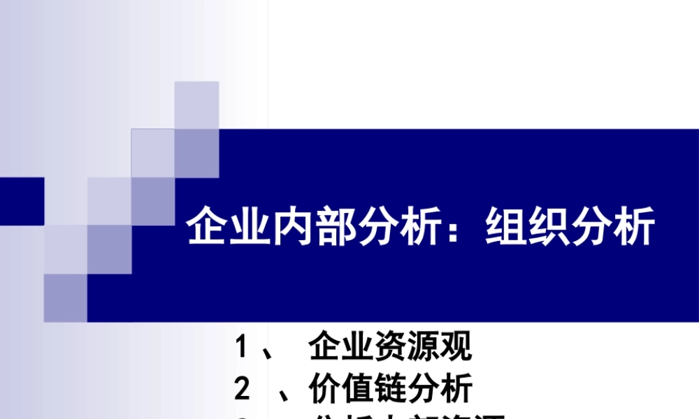 【企业案例】企业内部分析-组织分析