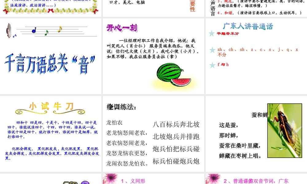 《演讲与口才》(PPT106页)