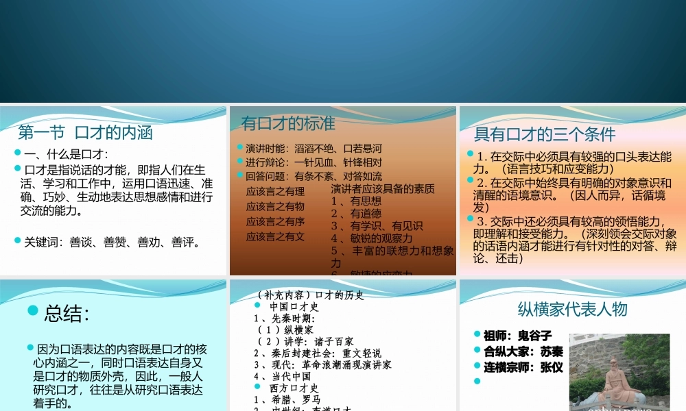 《演讲与口才》第一章口才概述