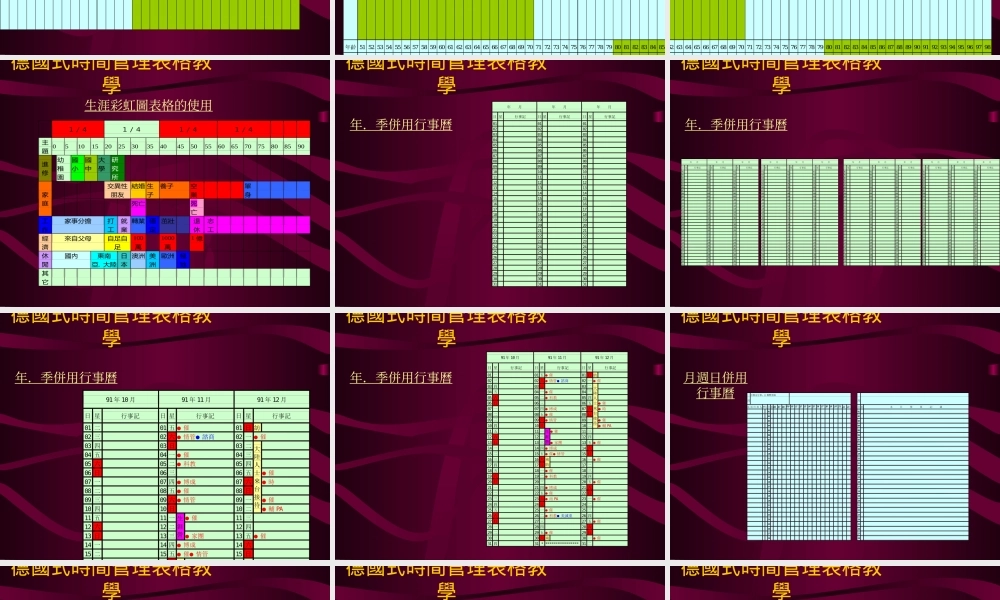 【企业管理表格】德国式时间管理表格