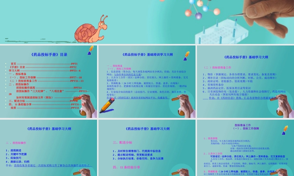 《药品投标手册》培训