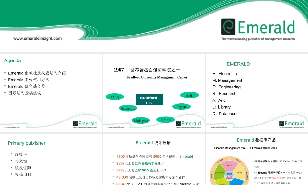 世界一流的管理学期刊和数据库出版社-NoSlideT