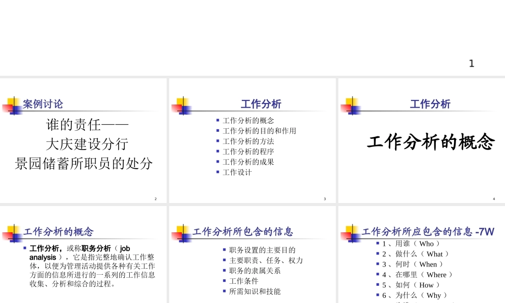 【企业文化】第3章工作分析